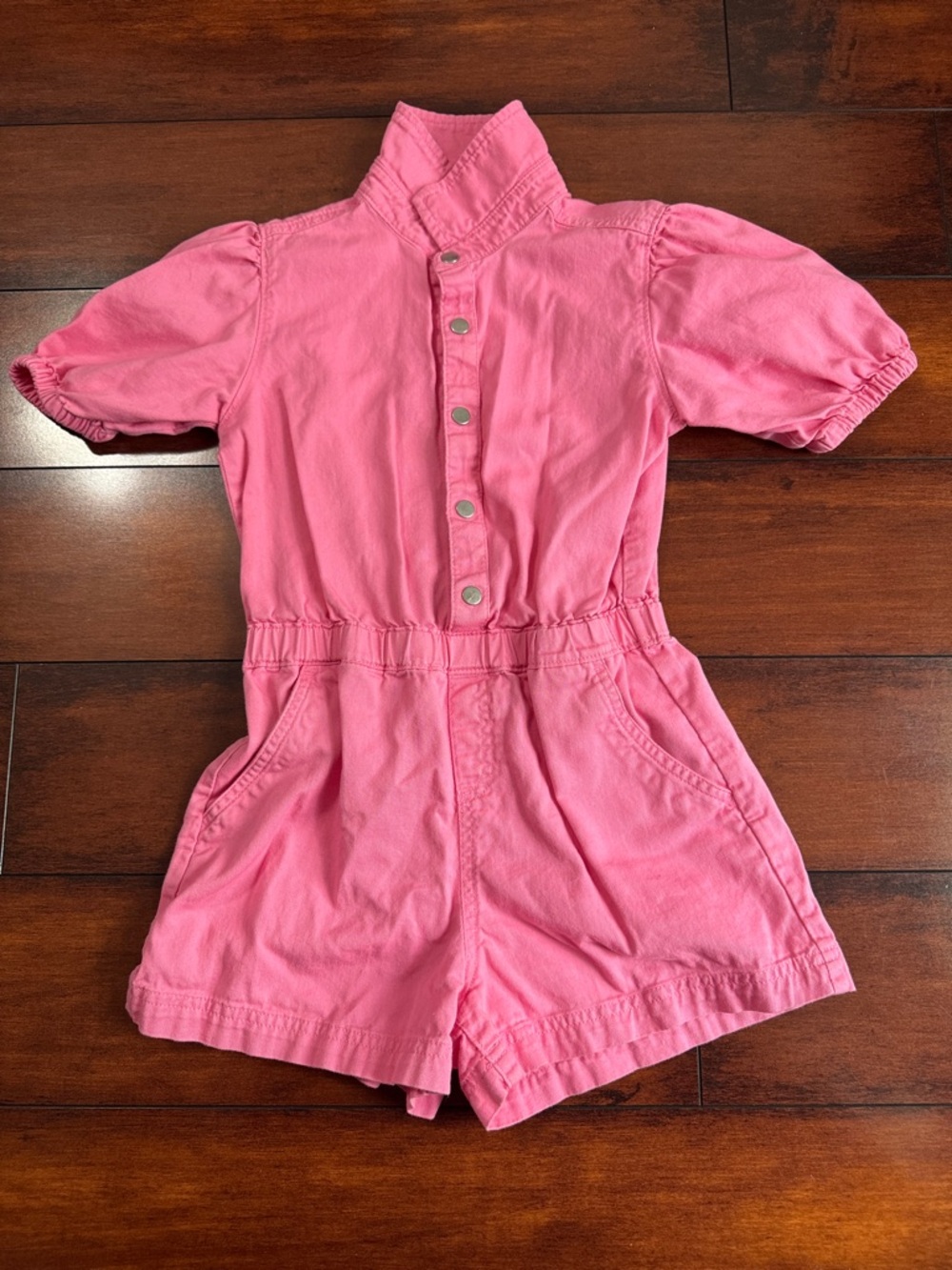 Old Navy Pink Short-Sleeve Snap Romper